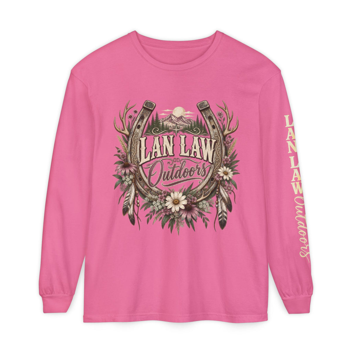 Outdoors Floral Antlers Long Sleeve Tee
