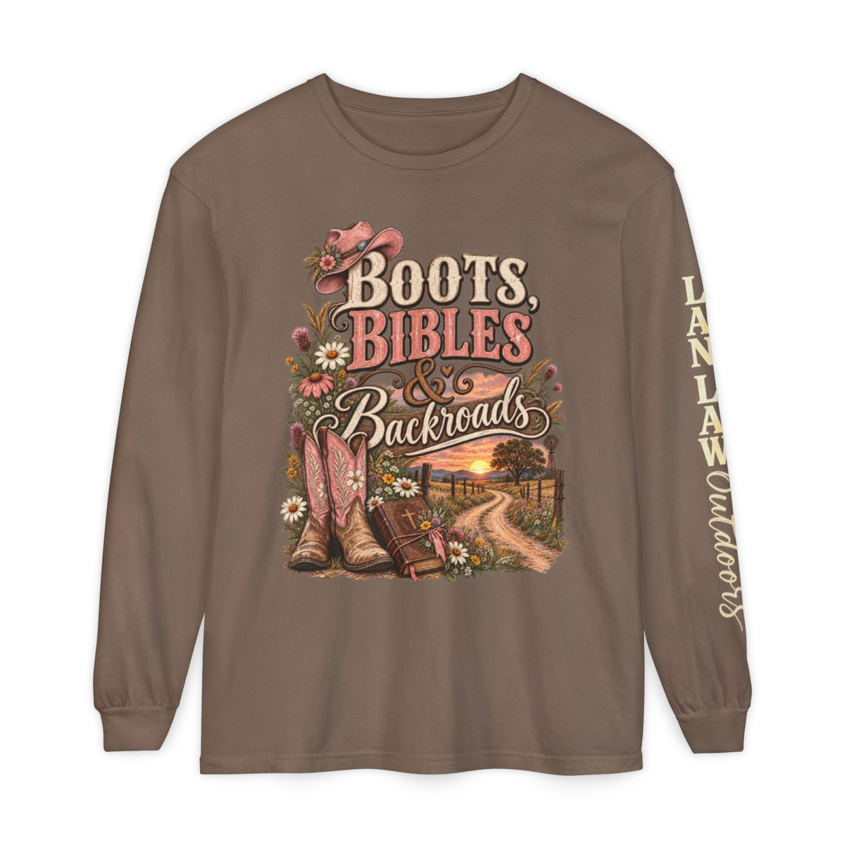 Boots, Bibles & Backroads Long Sleeve Tee