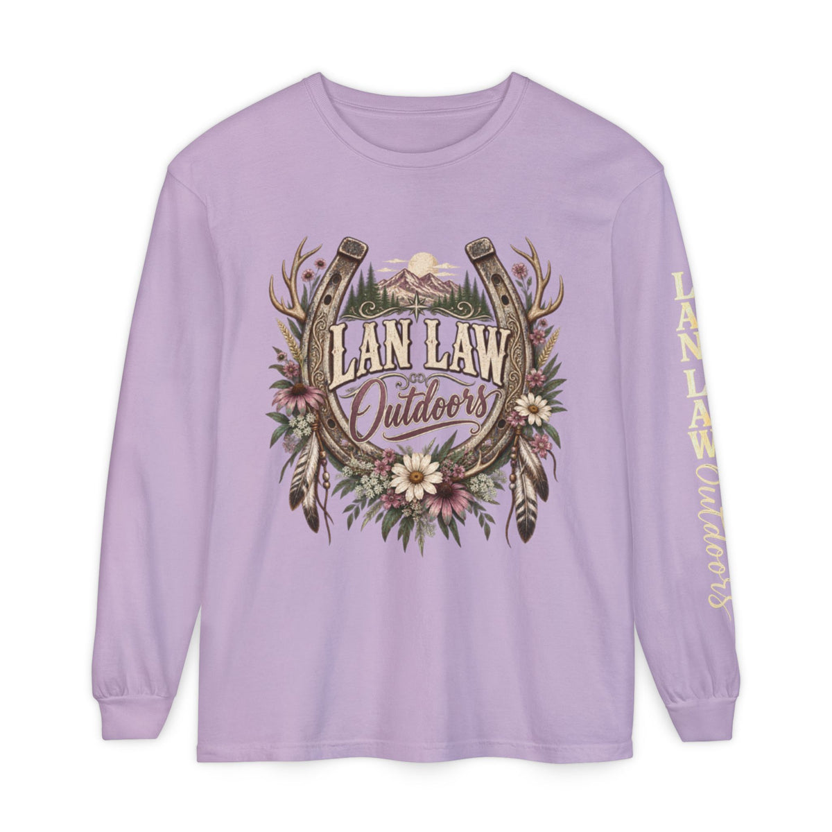 Outdoors Floral Antlers Long Sleeve Tee