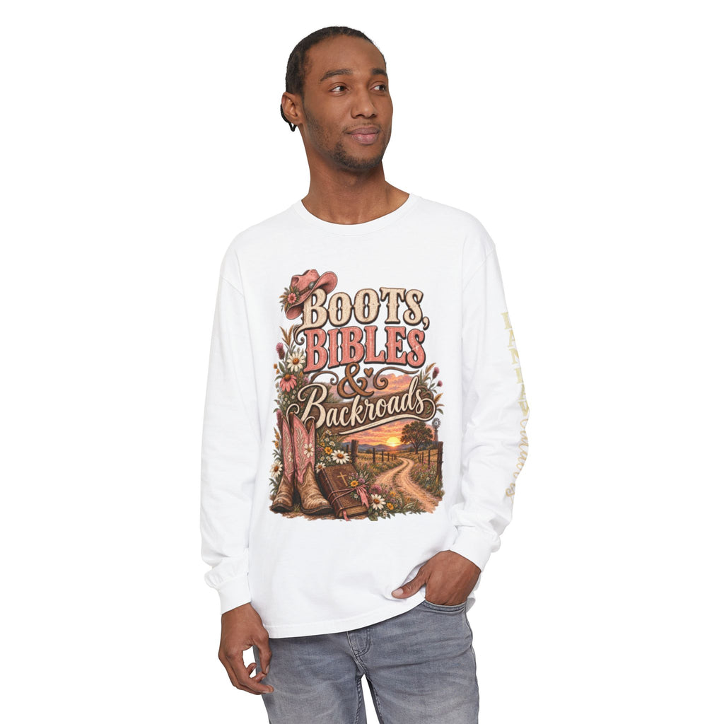 Boots, Bibles & Backroads Long Sleeve Tee