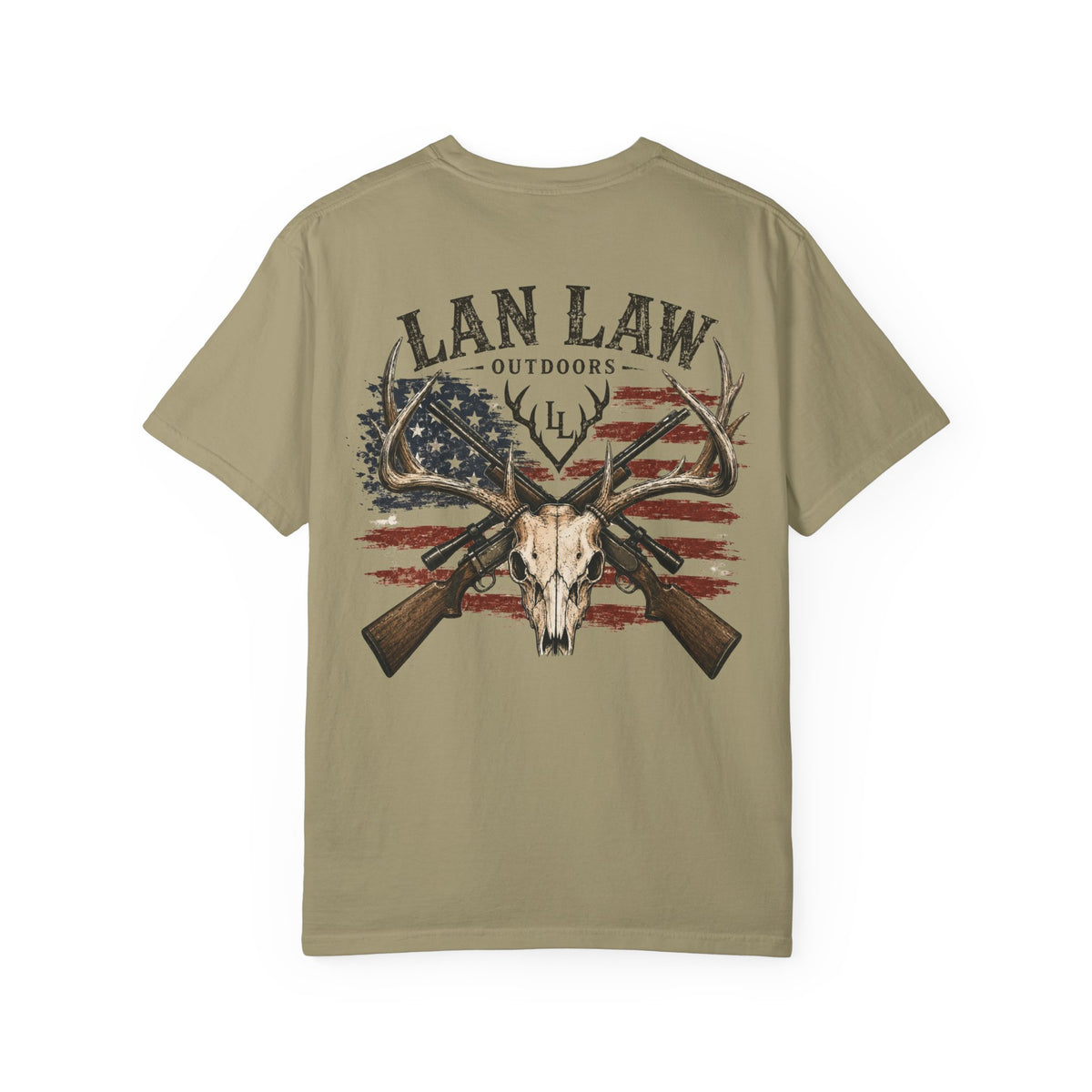American Flag Deer Skull Tee