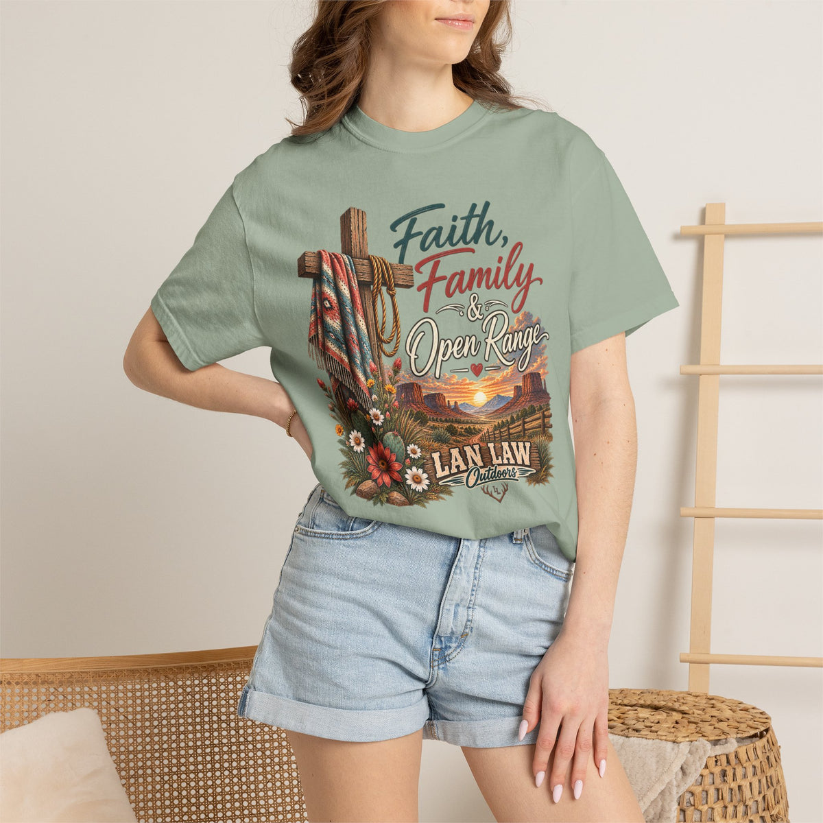 Faith, Family & Open Range T-Shirt — Western Ranch Lan Law Graphic Tee