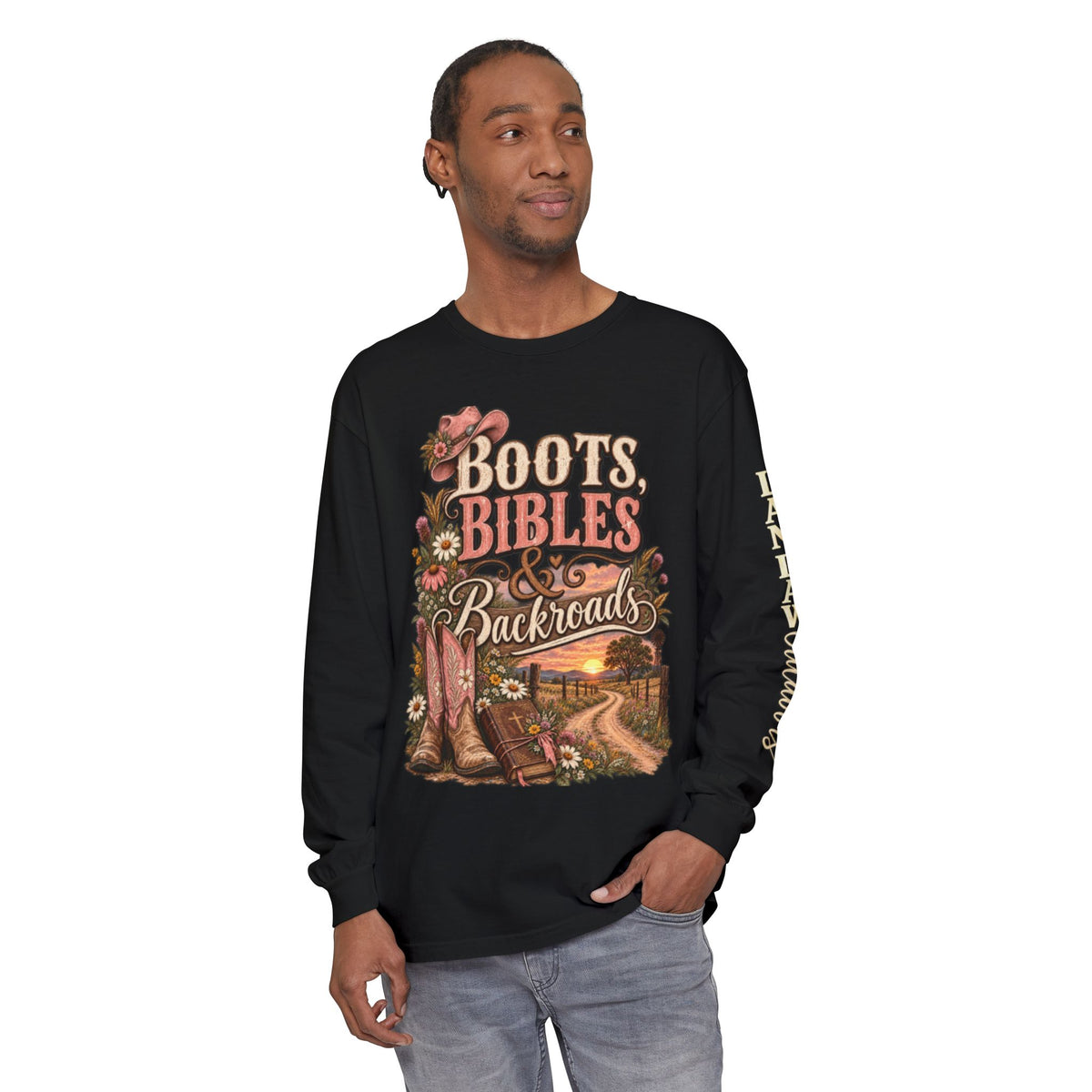 Boots, Bibles & Backroads Long Sleeve Tee