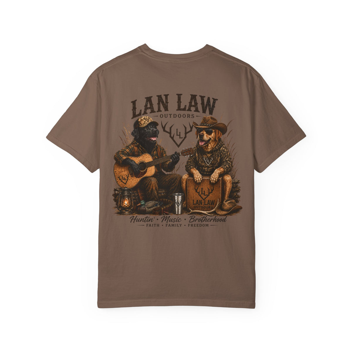 Lan Law Outdoors T-Shirt — Hunting, Music & Brotherhood Graphic Tee