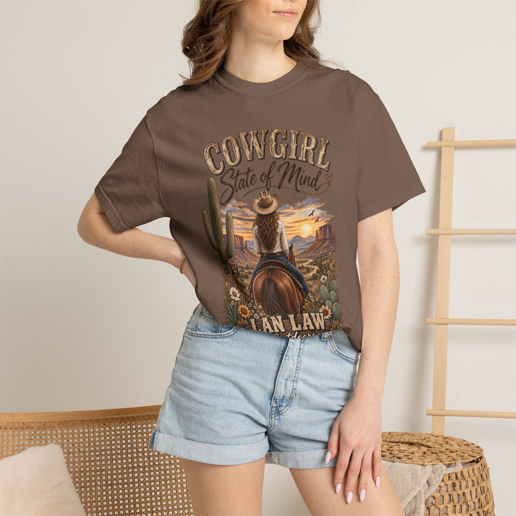 Cowgirl State of Mind T-Shirt — Western Rodeo Sunset Graphic Tee