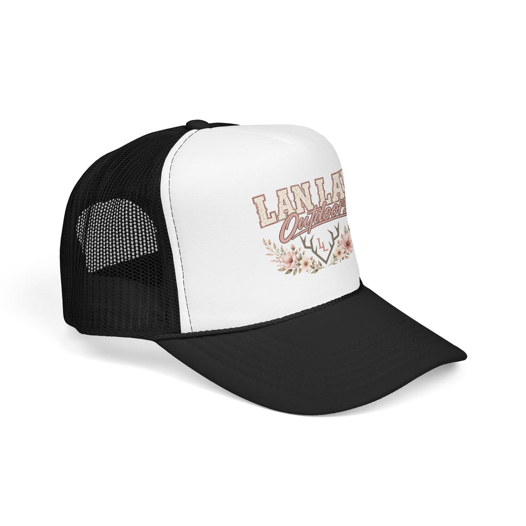 Trucker Hat — "Lan Law Outdoors" Floral Mesh Foam Cap