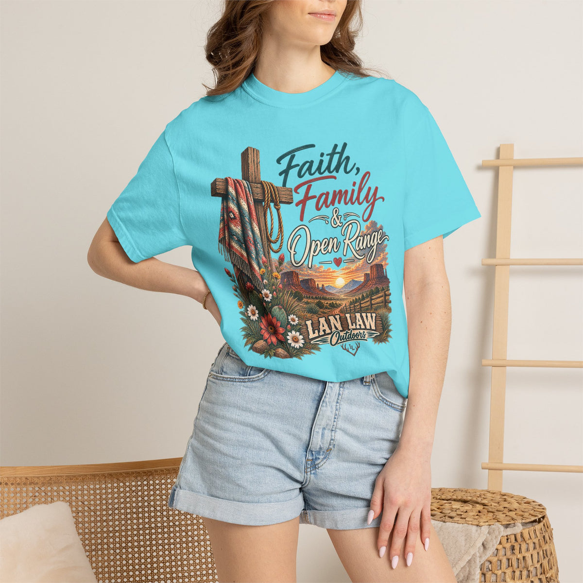 Faith, Family & Open Range T-Shirt — Western Ranch Lan Law Graphic Tee