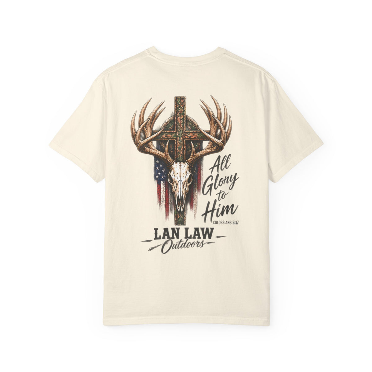 All Glory to Him Deer Skull Cross Tee