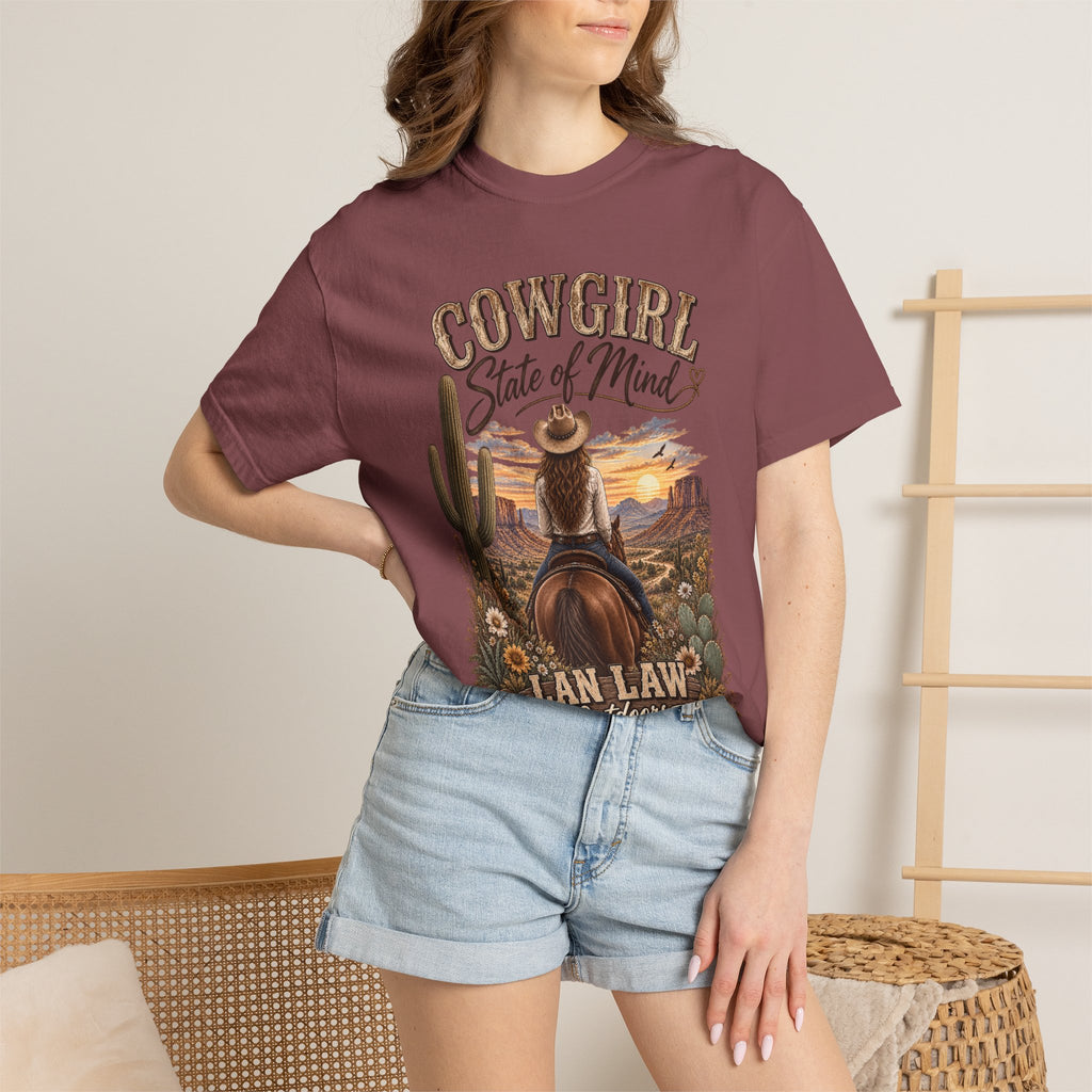 Cowgirl State of Mind T-Shirt — Western Rodeo Sunset Graphic Tee