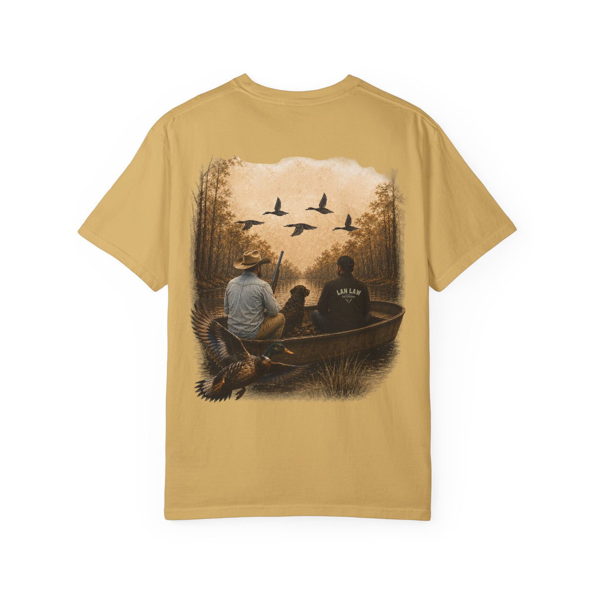 Outdoors Canoe Graphic T-Shirt — "Lan Law Outdoors" Hunting & Fishing Tee