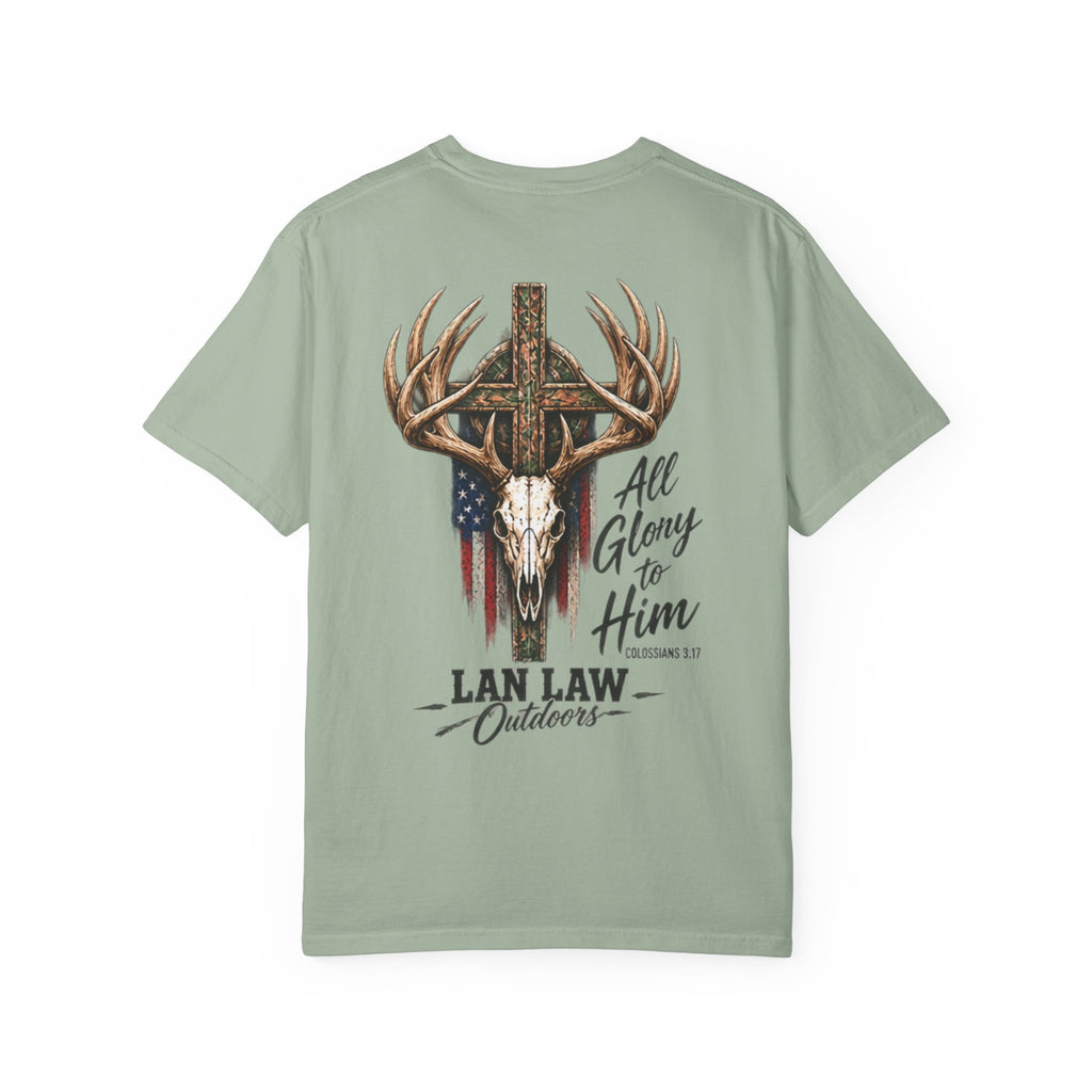All Glory to Him Deer Skull Cross Tee