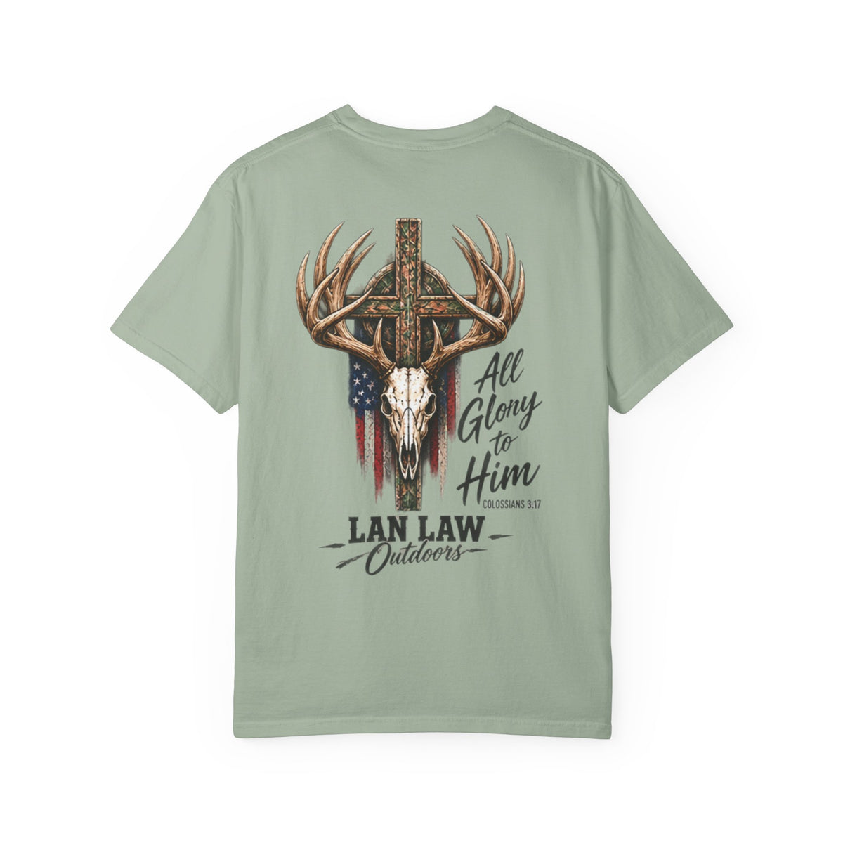 All Glory to Him Deer Skull Cross Tee