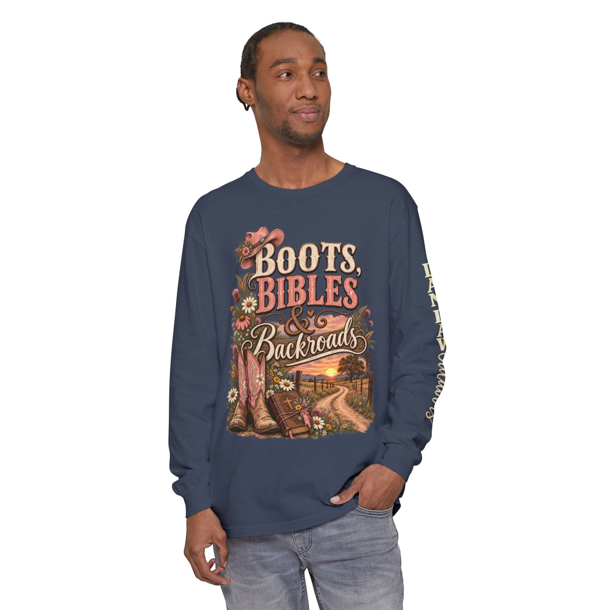 Boots, Bibles & Backroads Long Sleeve Tee