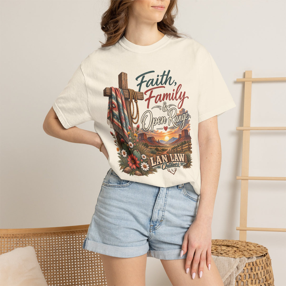 Faith, Family & Open Range T-Shirt — Western Ranch Lan Law Graphic Tee