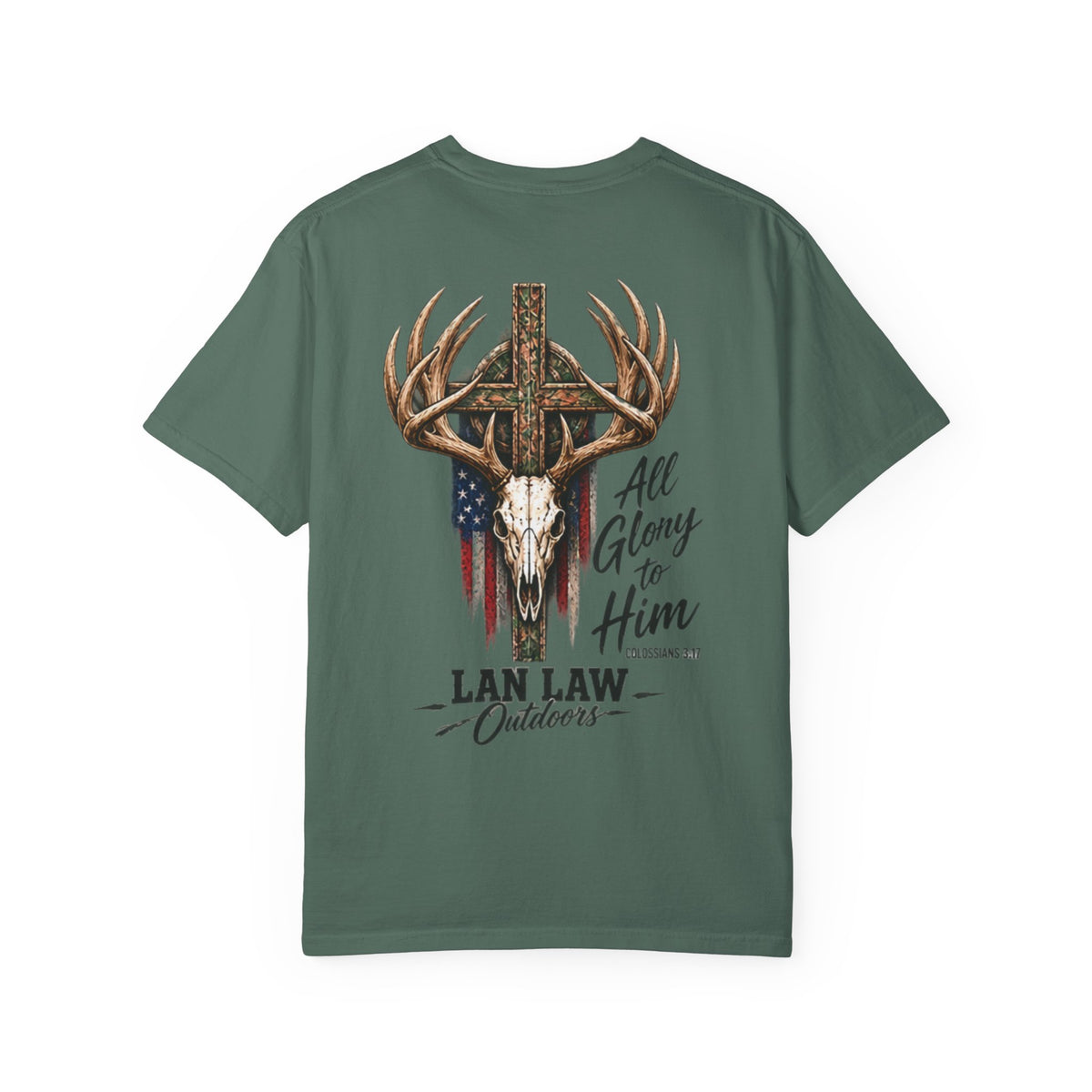 All Glory to Him Deer Skull Cross Tee