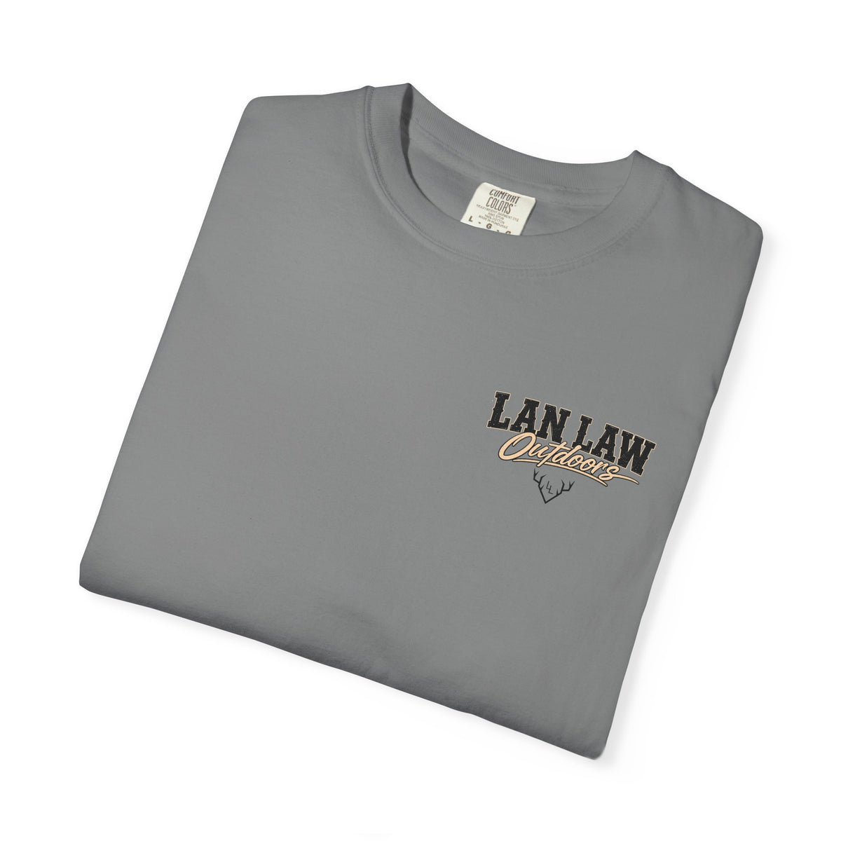 Lan Law Outdoors T-Shirt — American Flag Deer Skull Hunting Graphic Tee