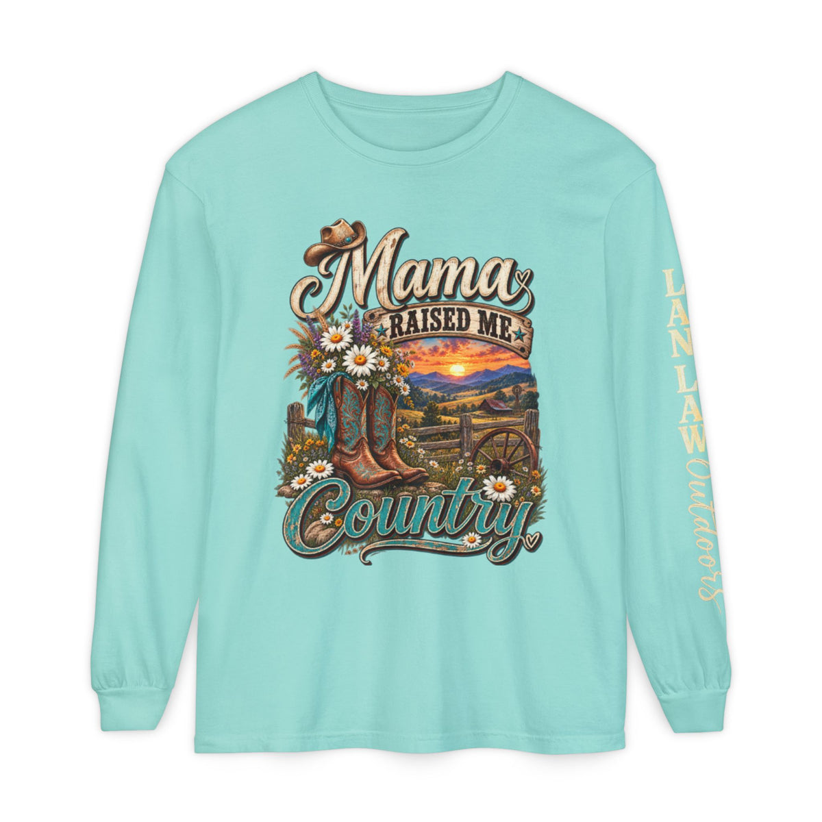 Mama Raised Me Country Long Sleeve Tee