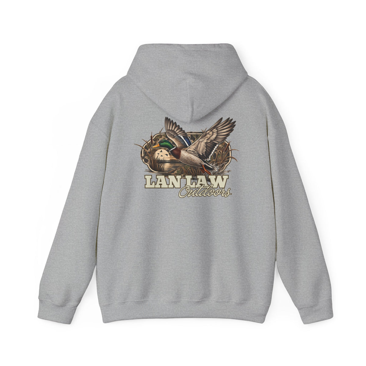 Duck Hunting Hoodie — 'LanLaw Outdoors' Drake & Mallard Graphic Pullover