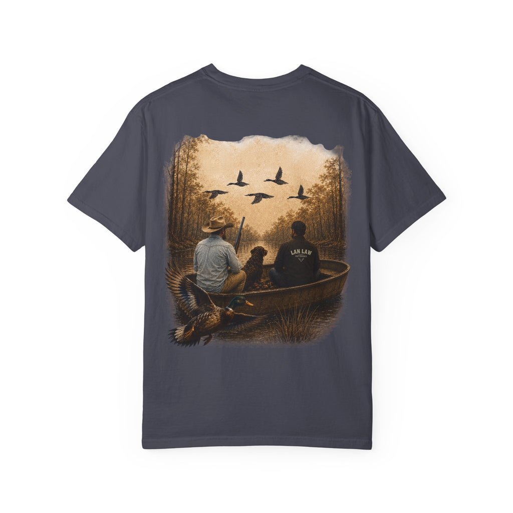 Outdoors Canoe Graphic T-Shirt — "Lan Law Outdoors" Hunting & Fishing Tee