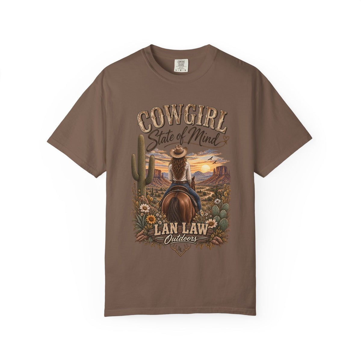 Cowgirl State of Mind T-Shirt — Western Rodeo Sunset Graphic Tee