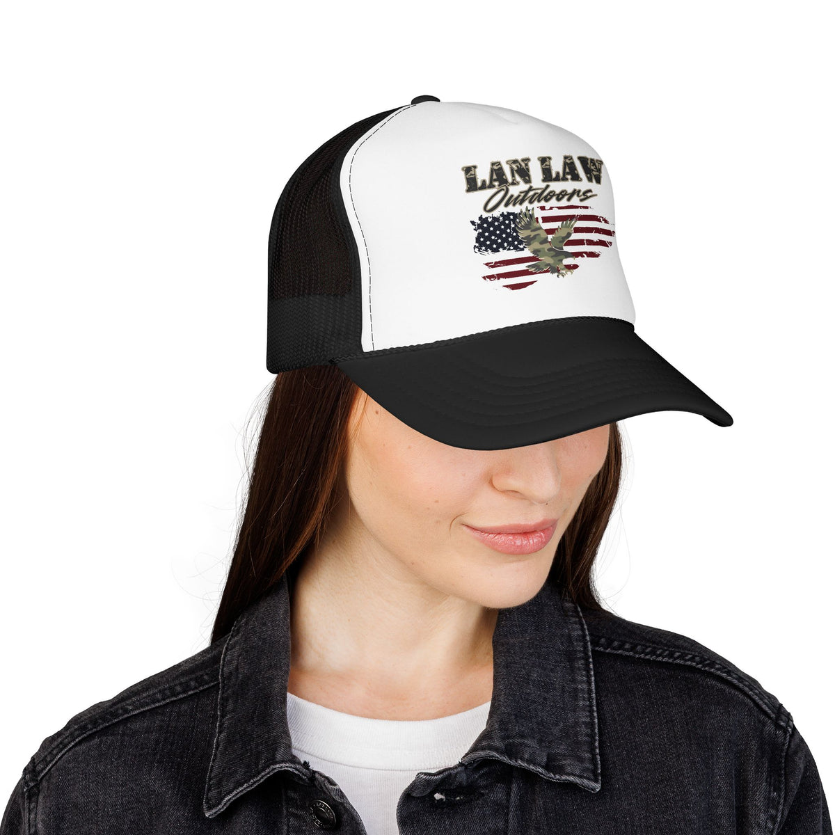 American Flag Eagle Trucker Hat