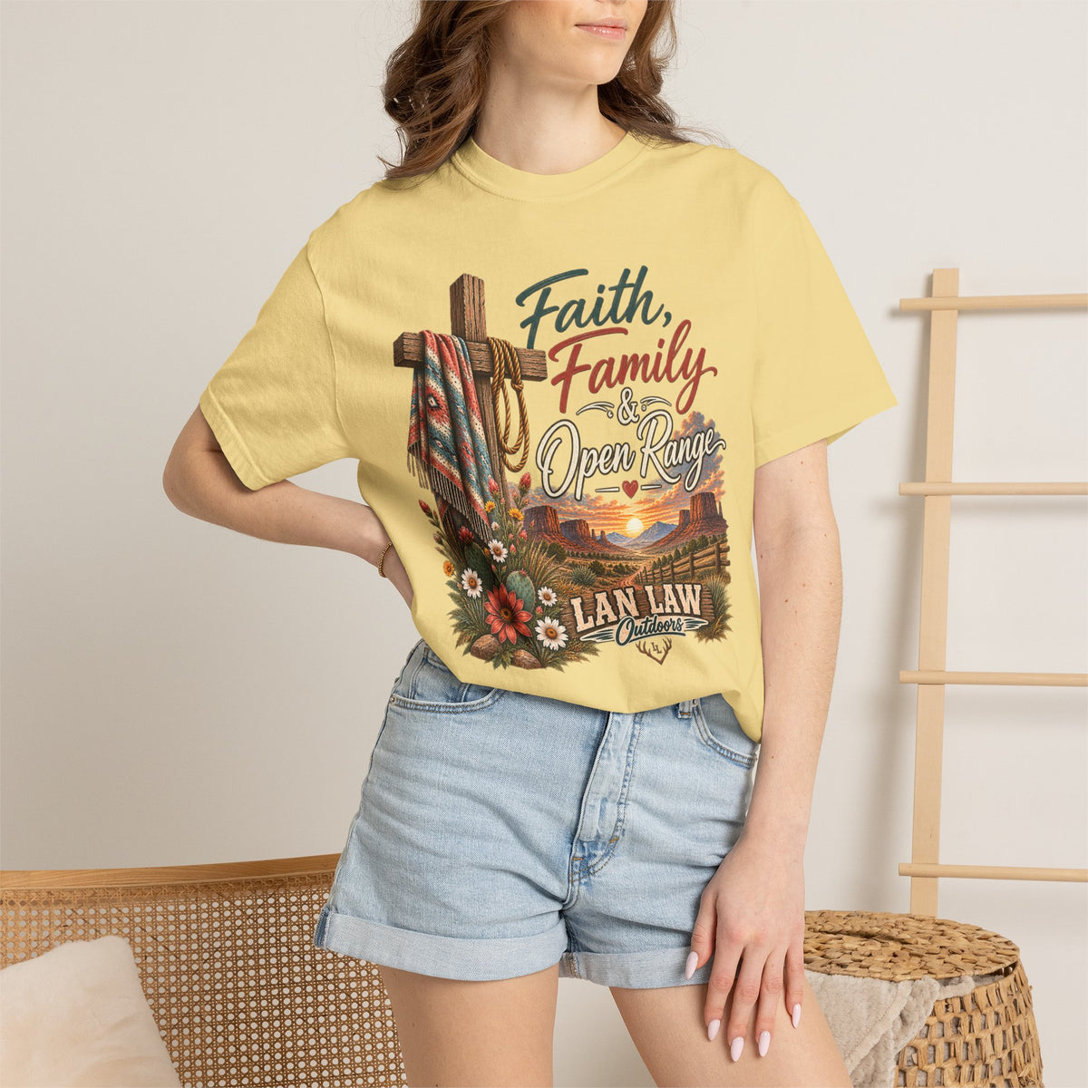 Faith, Family & Open Range T-Shirt — Western Ranch Lan Law Graphic Tee