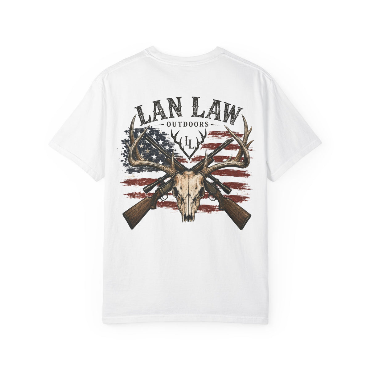 American Flag Deer Skull Tee