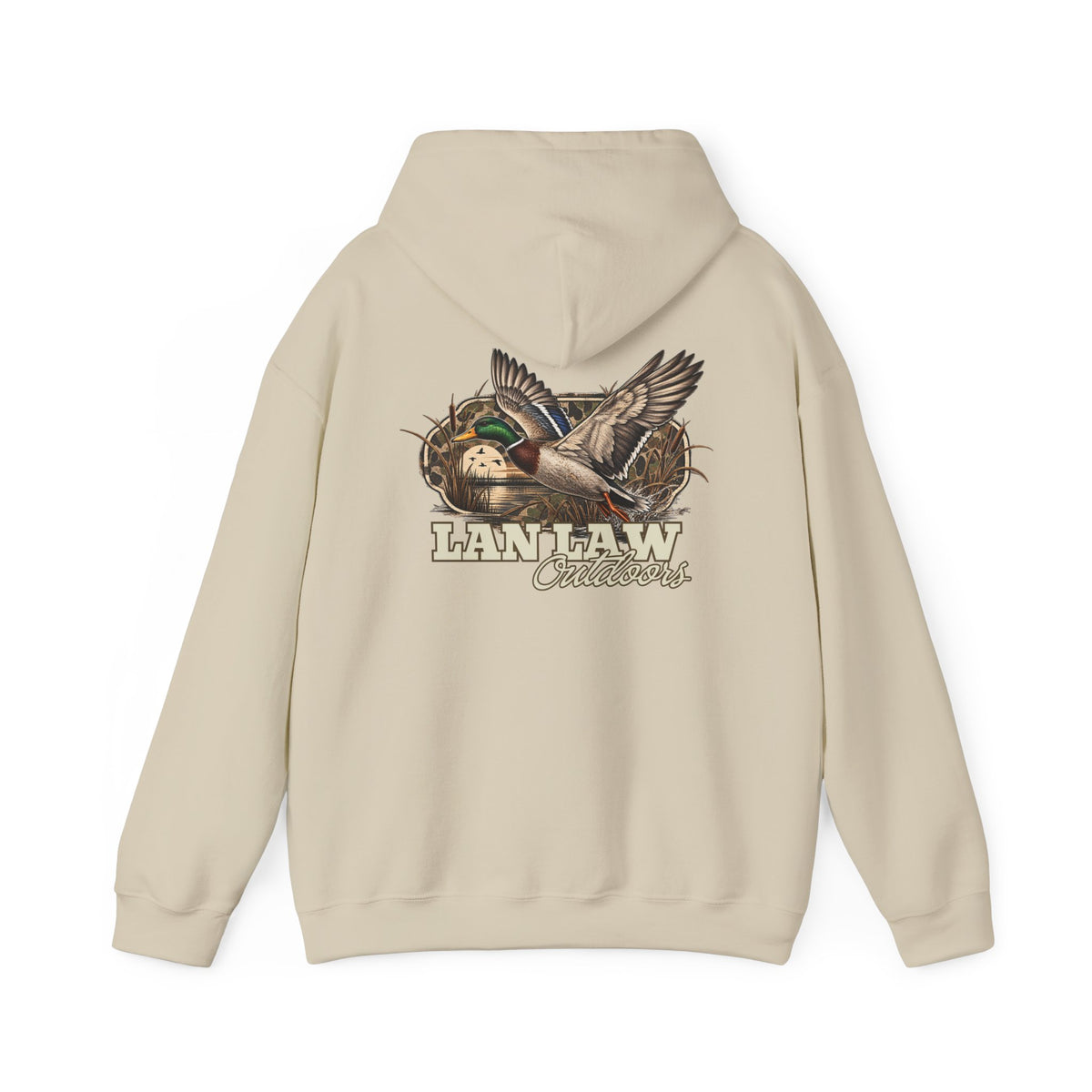 Duck Hunting Hoodie — 'LanLaw Outdoors' Drake & Mallard Graphic Pullover
