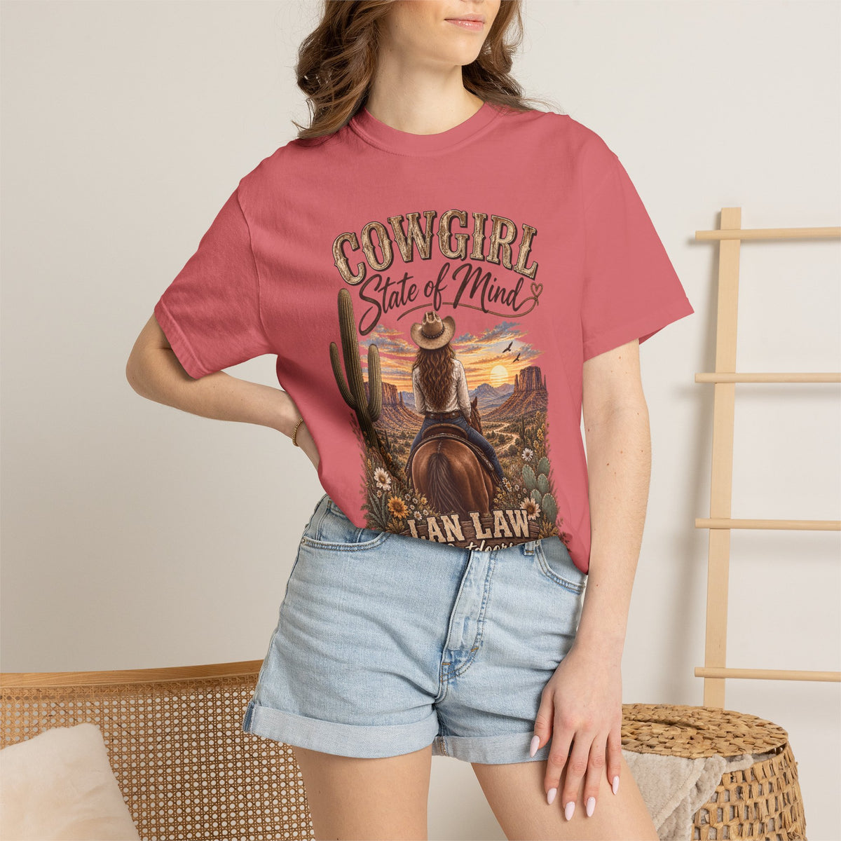 Cowgirl State of Mind T-Shirt — Western Rodeo Sunset Graphic Tee