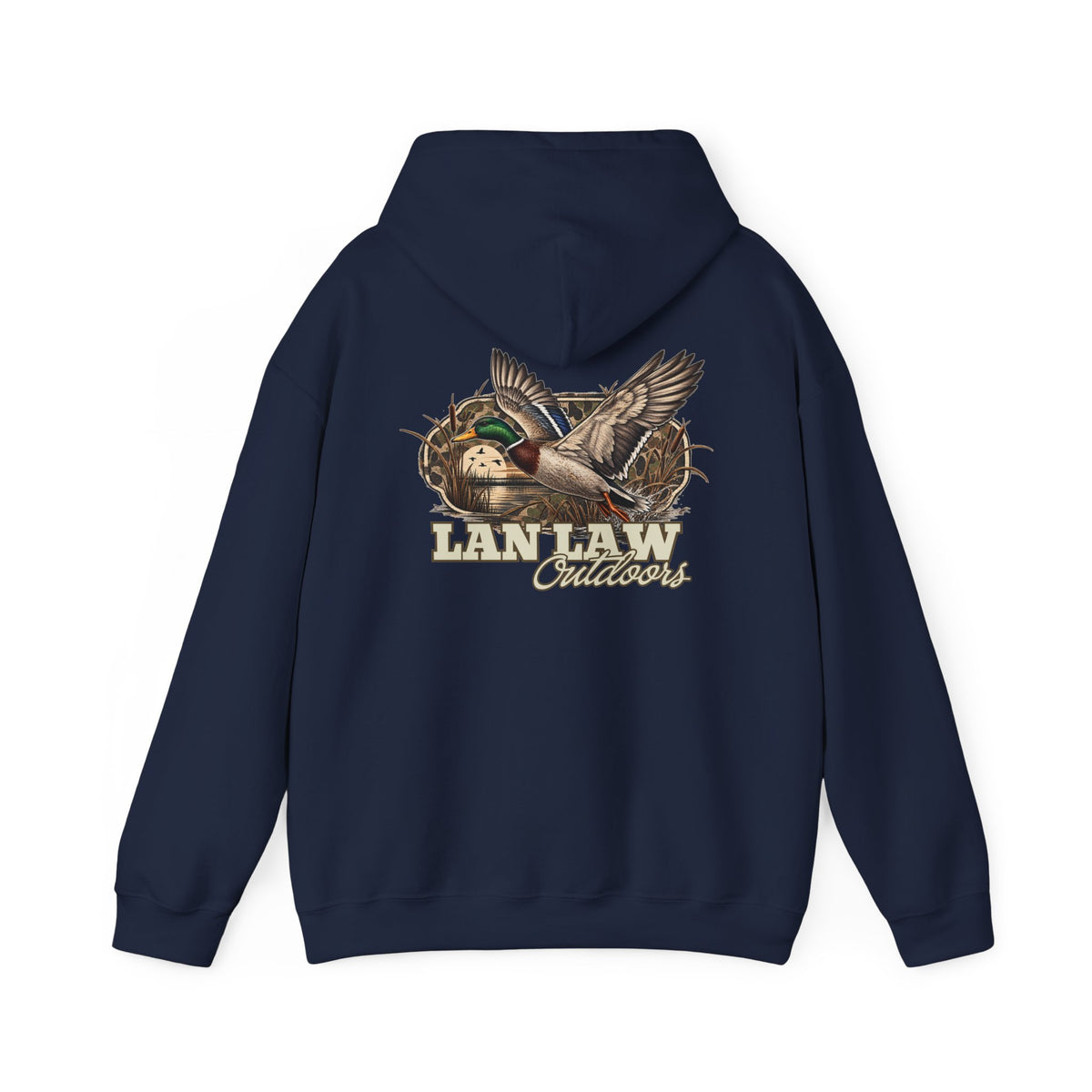 Duck Hunting Hoodie — 'LanLaw Outdoors' Drake & Mallard Graphic Pullover
