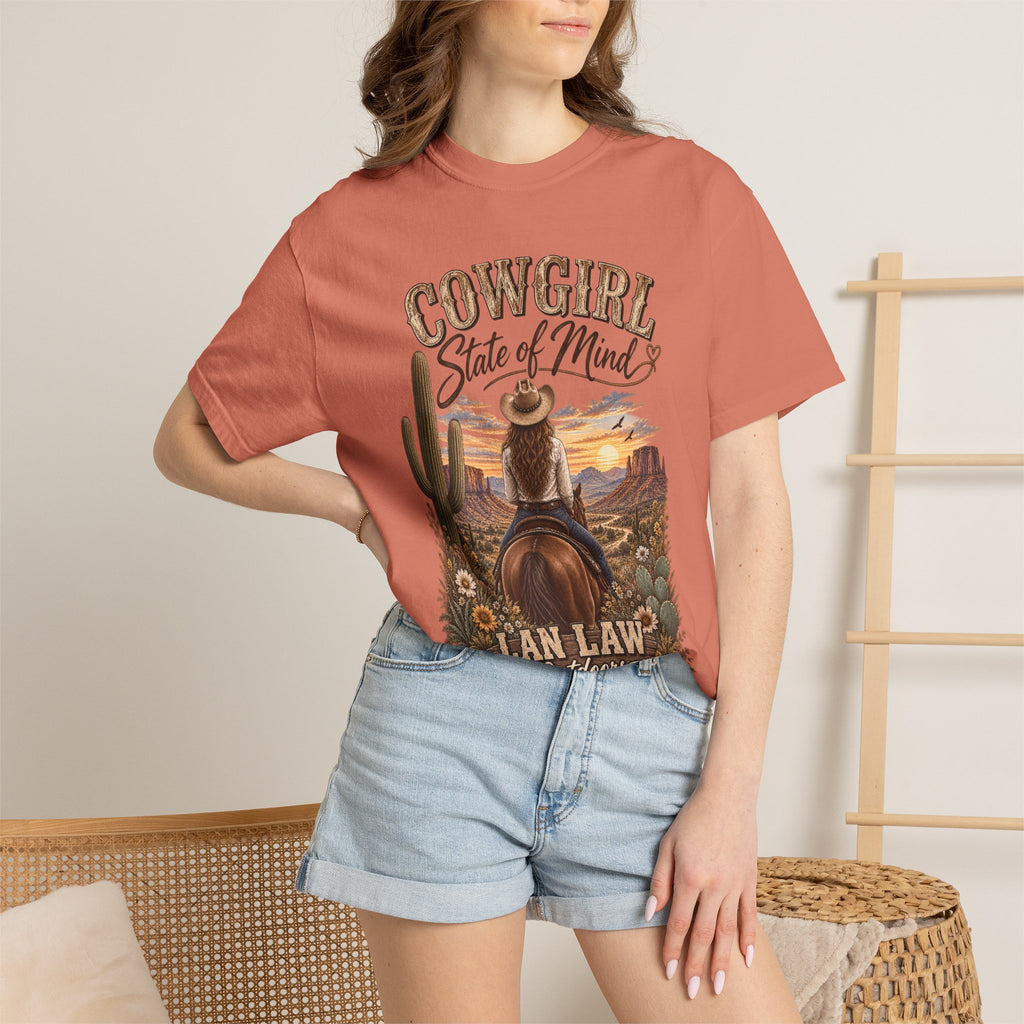 Cowgirl State of Mind T-Shirt — Western Rodeo Sunset Graphic Tee
