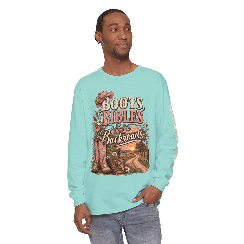 Boots, Bibles & Backroads Long Sleeve Tee