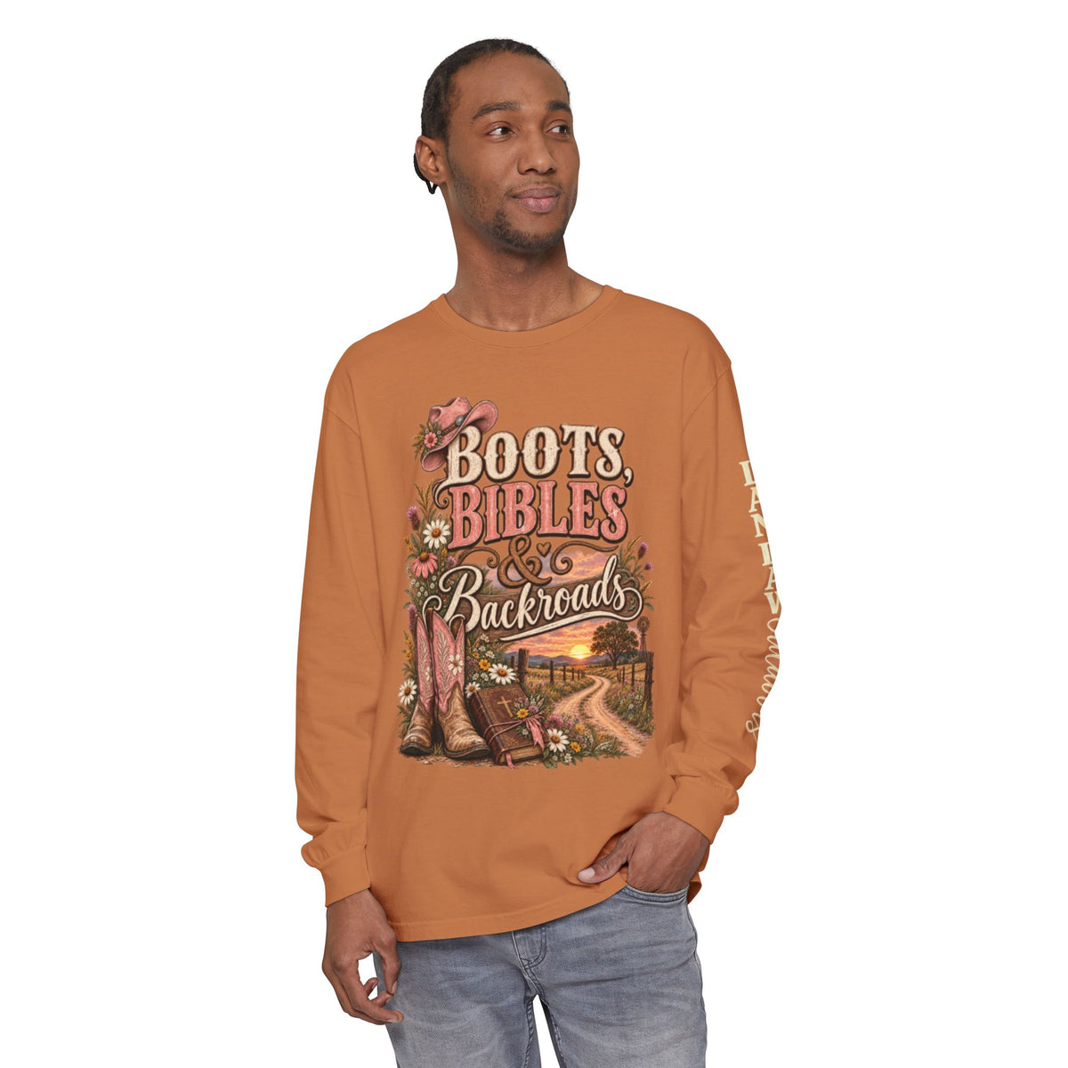 Boots, Bibles & Backroads Long Sleeve Tee