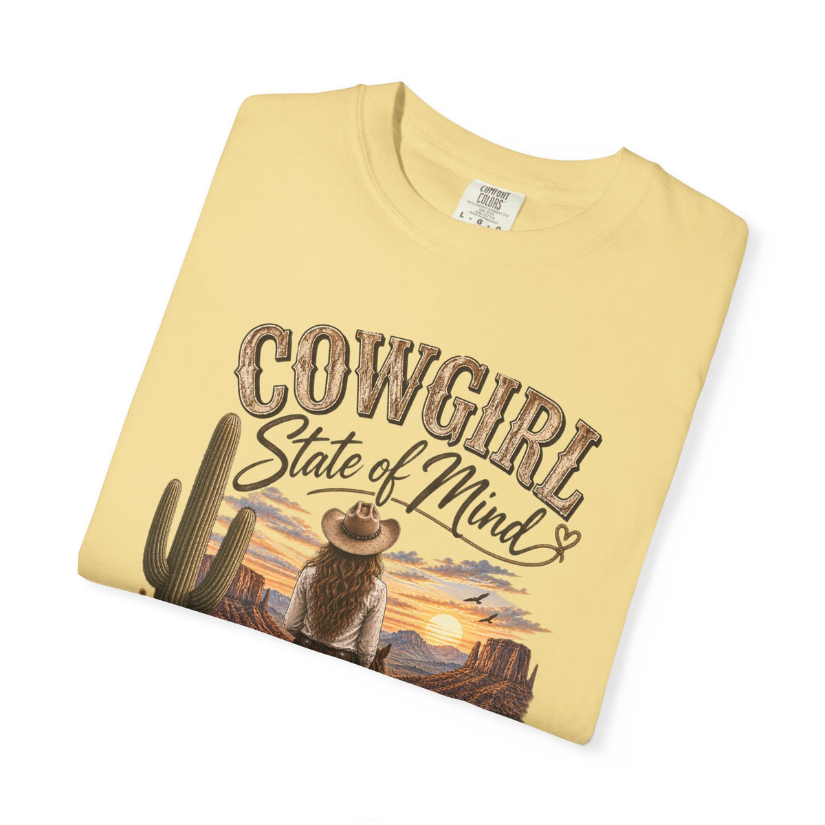 Cowgirl State of Mind T-Shirt — Western Rodeo Sunset Graphic Tee