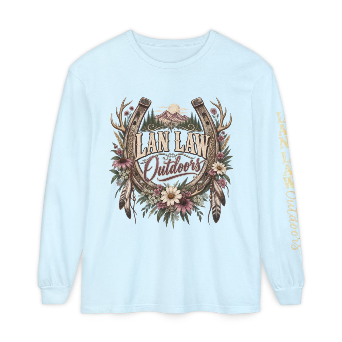 Outdoors Floral Antlers Long Sleeve Tee