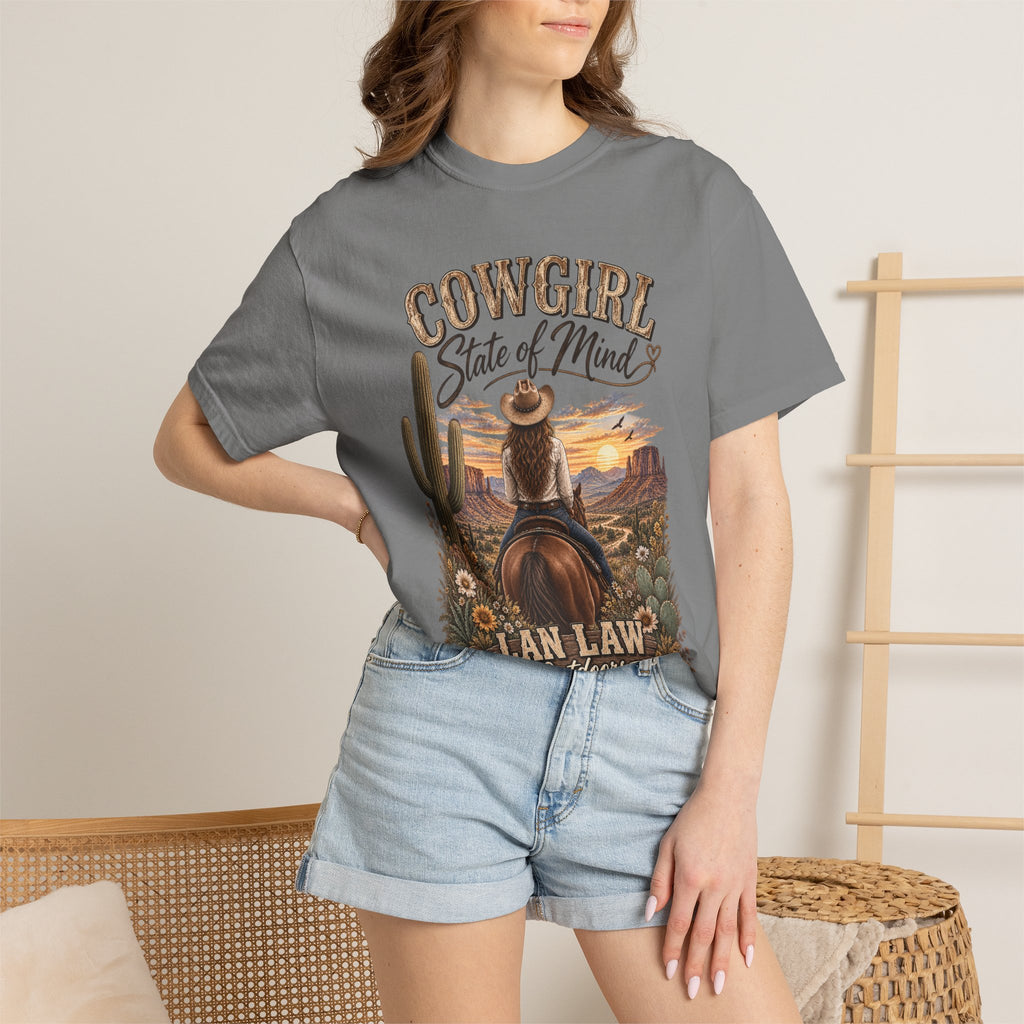 Cowgirl State of Mind T-Shirt — Western Rodeo Sunset Graphic Tee