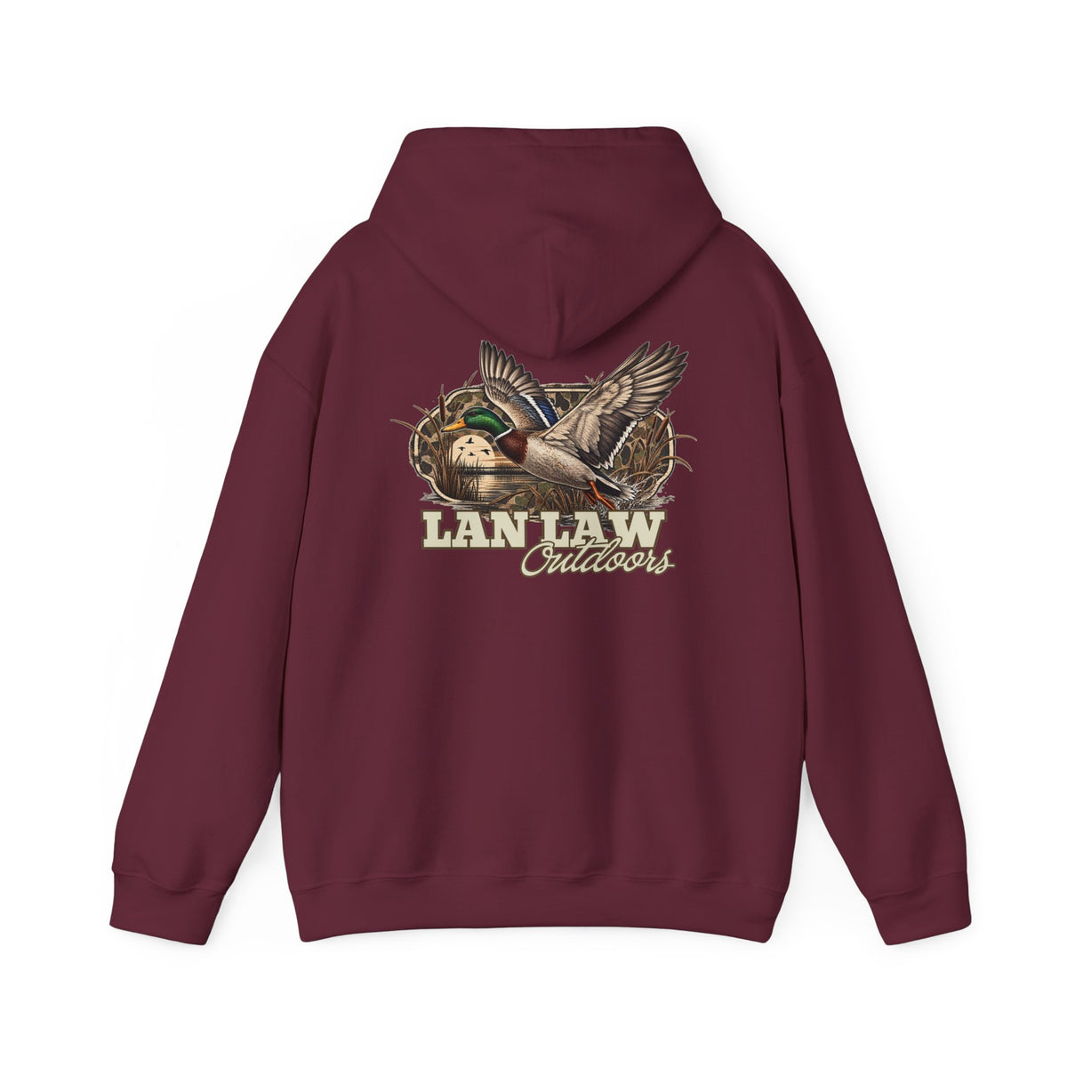 Duck Hunting Hoodie — 'LanLaw Outdoors' Drake & Mallard Graphic Pullover