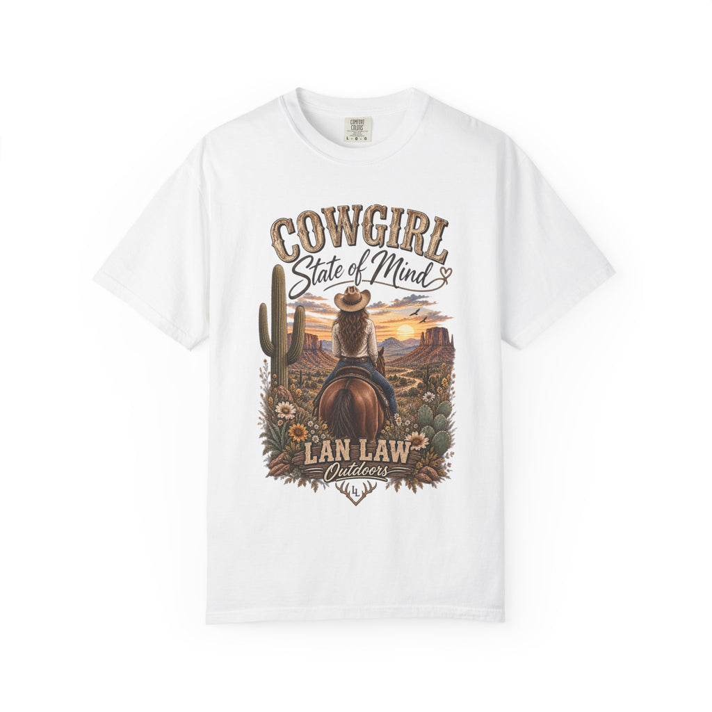 Cowgirl State of Mind T-Shirt — Western Rodeo Sunset Graphic Tee