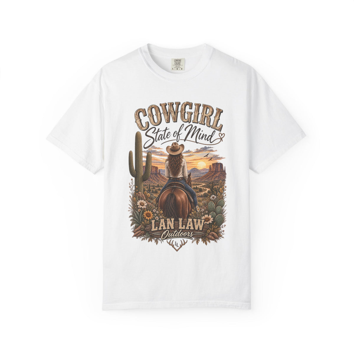 Cowgirl State of Mind T-Shirt — Western Rodeo Sunset Graphic Tee