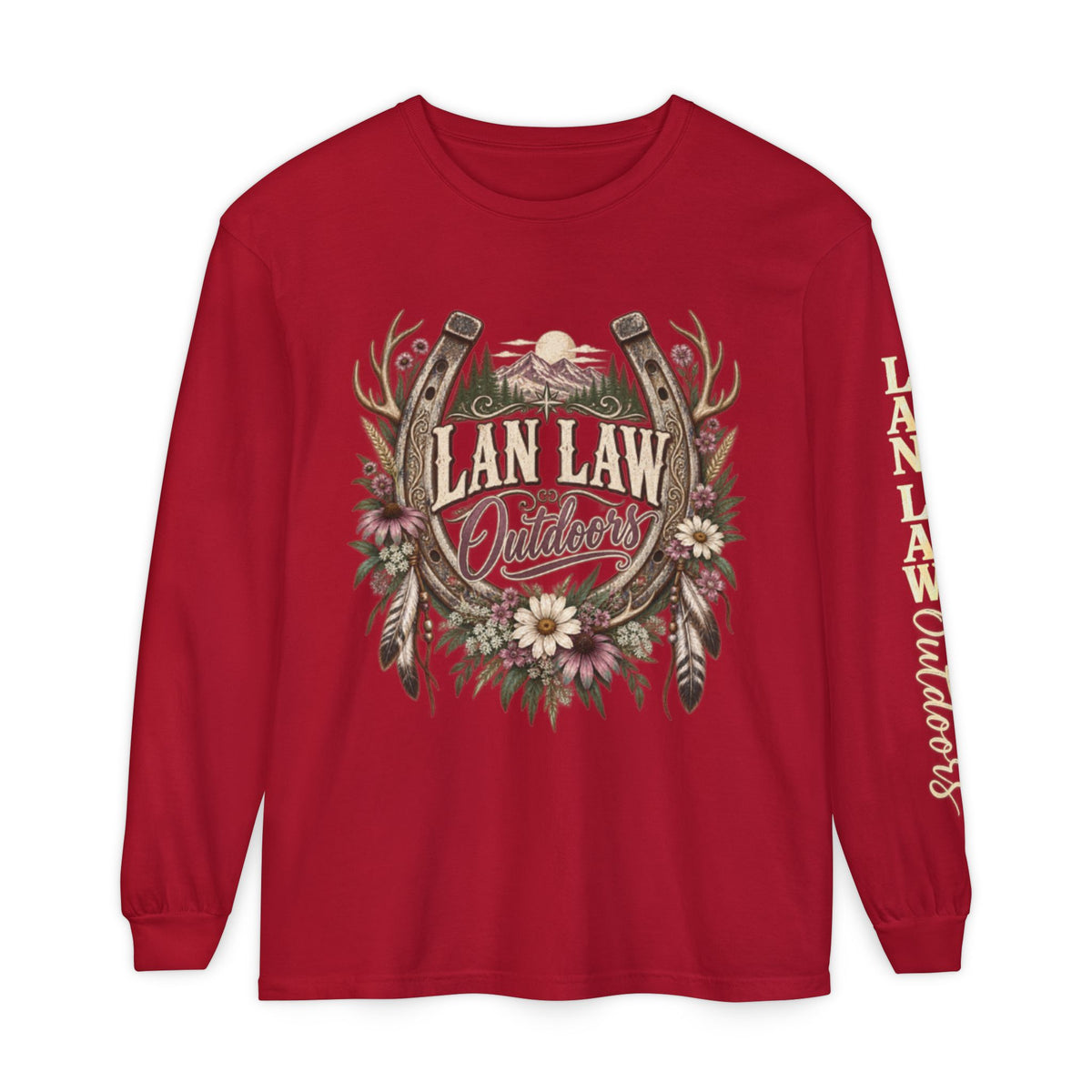 Outdoors Floral Antlers Long Sleeve Tee