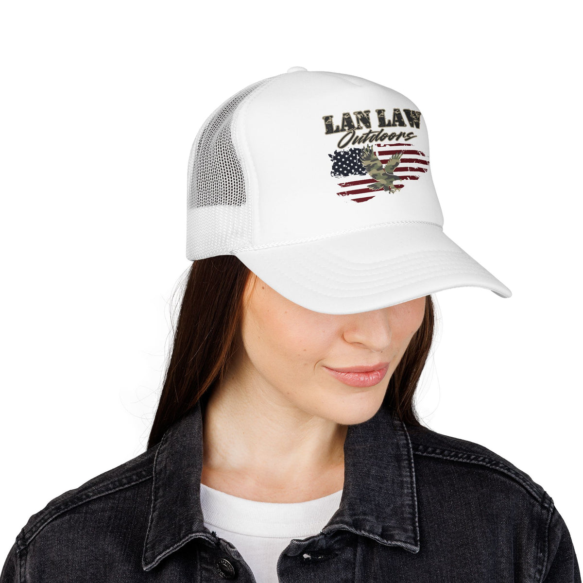 American Flag Eagle Trucker Hat