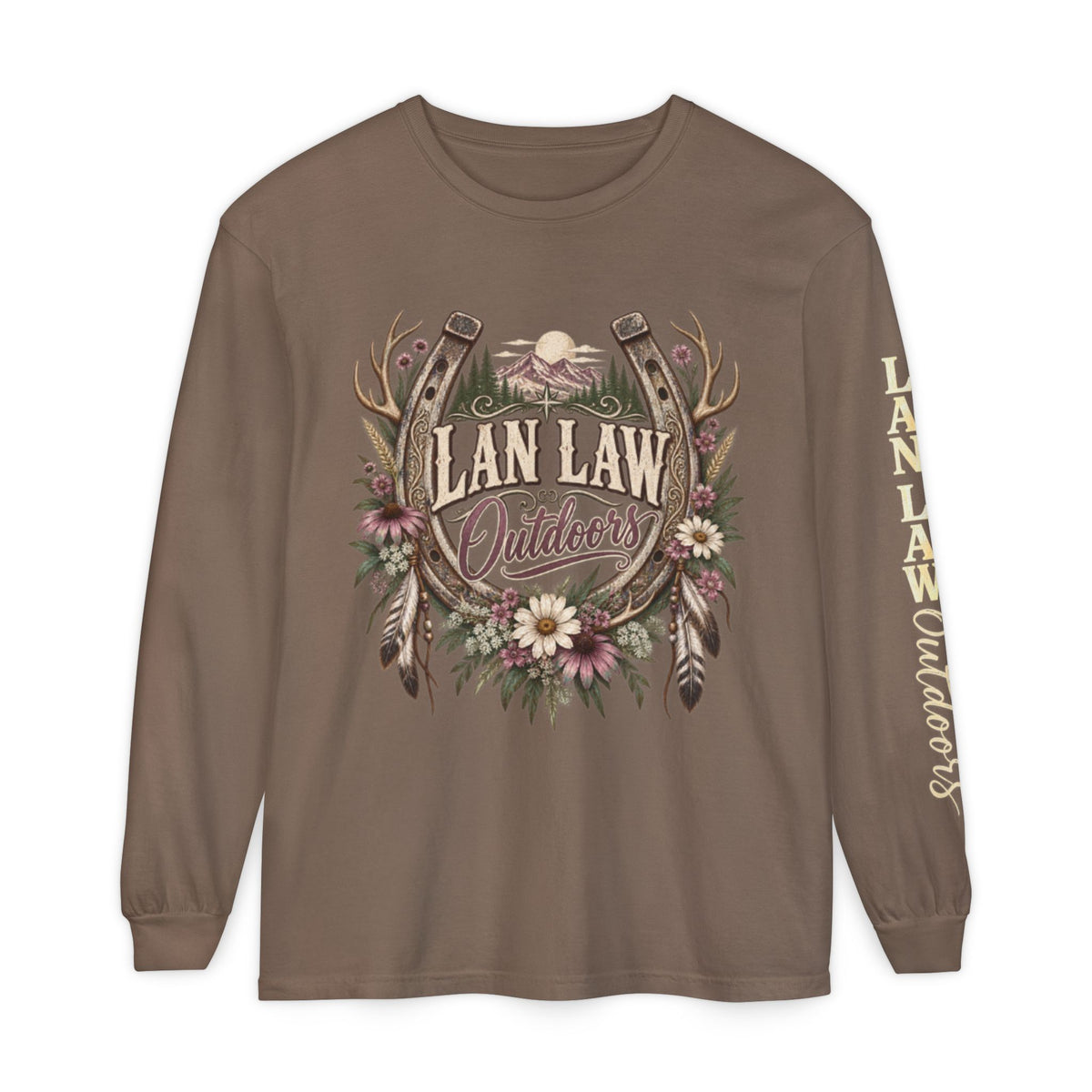 Outdoors Floral Antlers Long Sleeve Tee