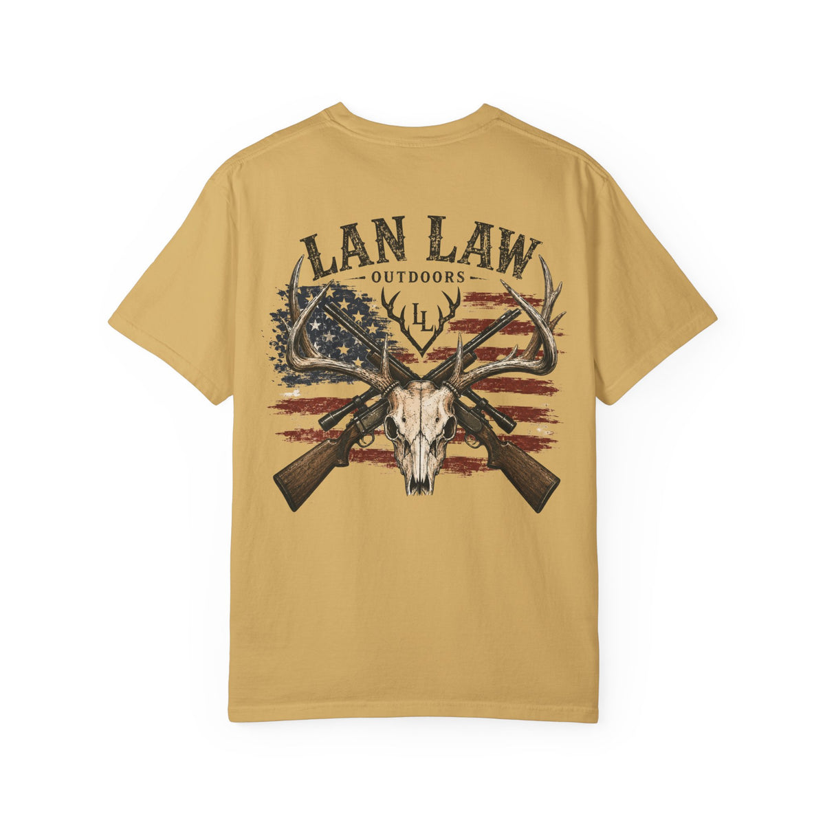 American Flag Deer Skull Tee
