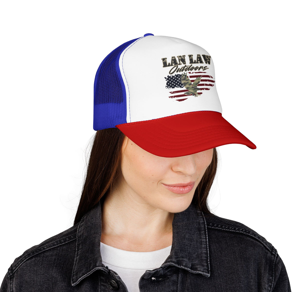 American Flag Eagle Trucker Hat