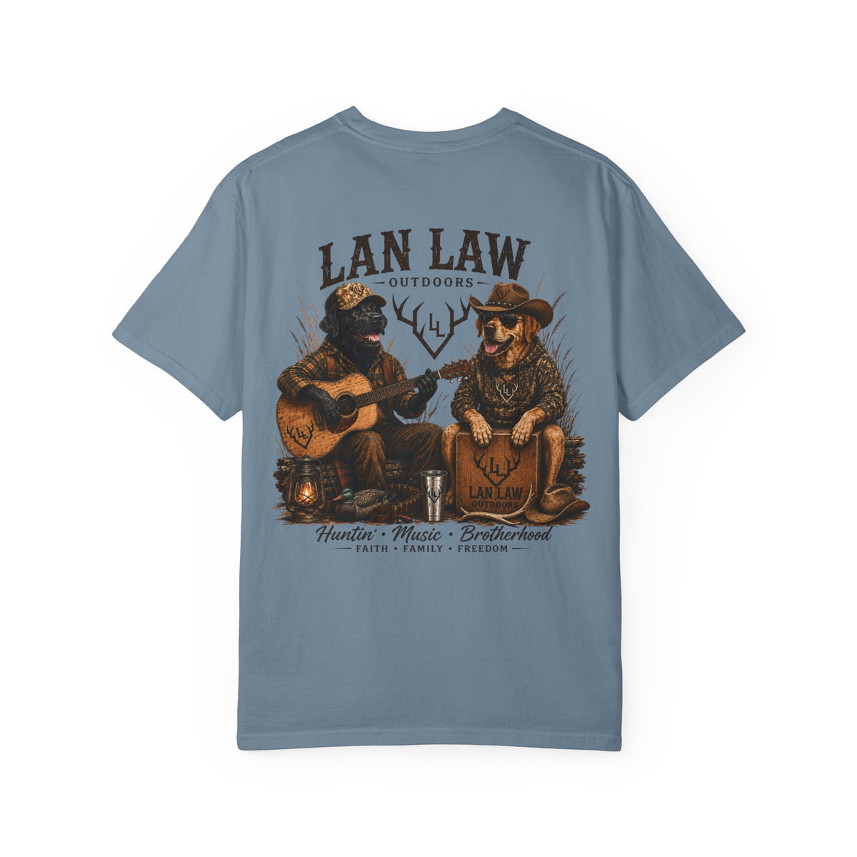 Lan Law Outdoors T-Shirt — Hunting, Music & Brotherhood Graphic Tee