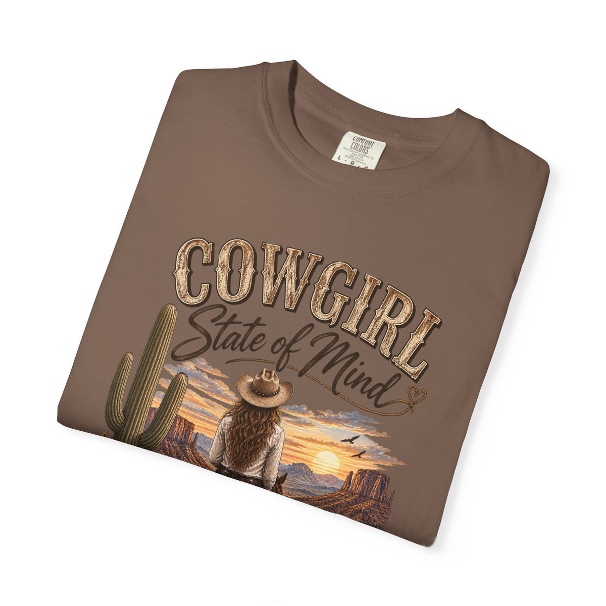 Cowgirl State of Mind T-Shirt — Western Rodeo Sunset Graphic Tee
