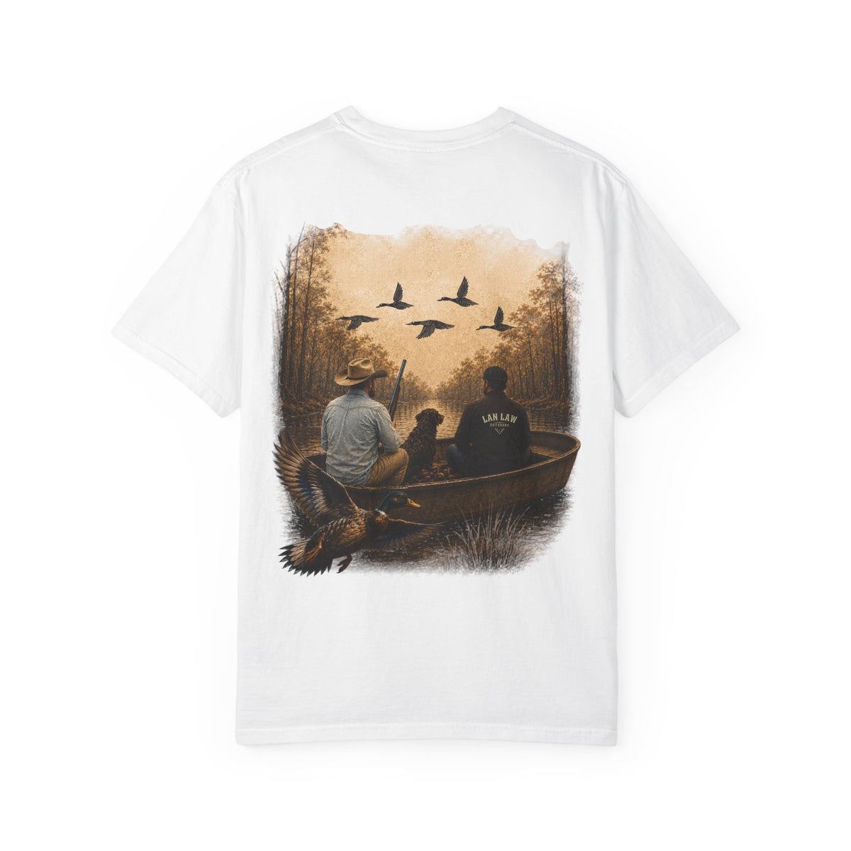 Outdoors Canoe Graphic T-Shirt — "Lan Law Outdoors" Hunting & Fishing Tee