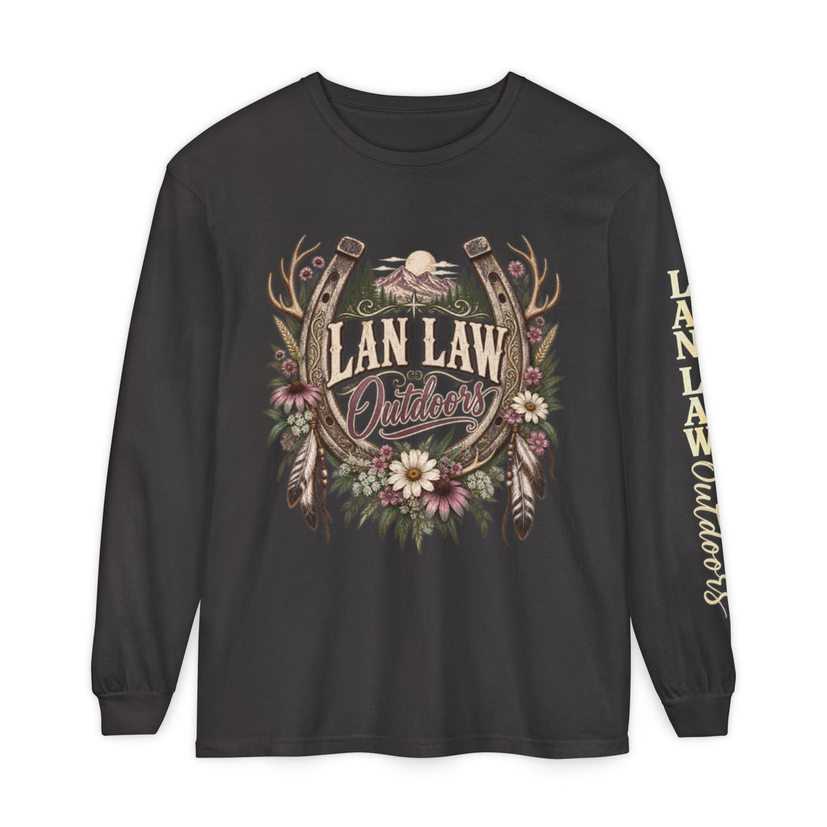 Outdoors Floral Antlers Long Sleeve Tee