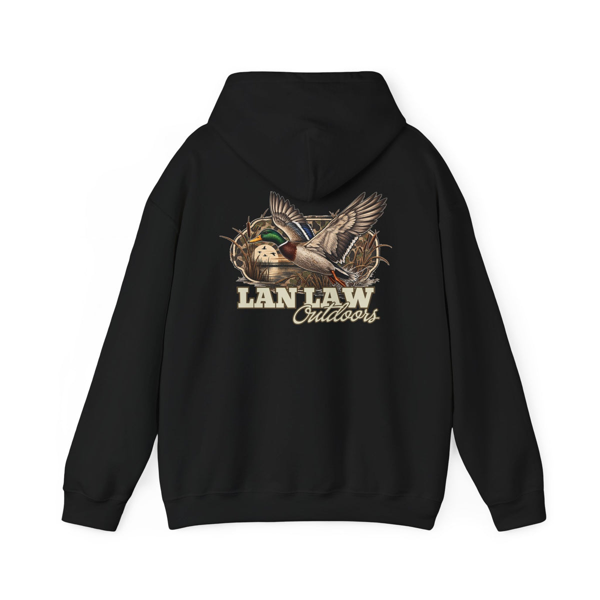 Duck Hunting Hoodie — 'LanLaw Outdoors' Drake & Mallard Graphic Pullover