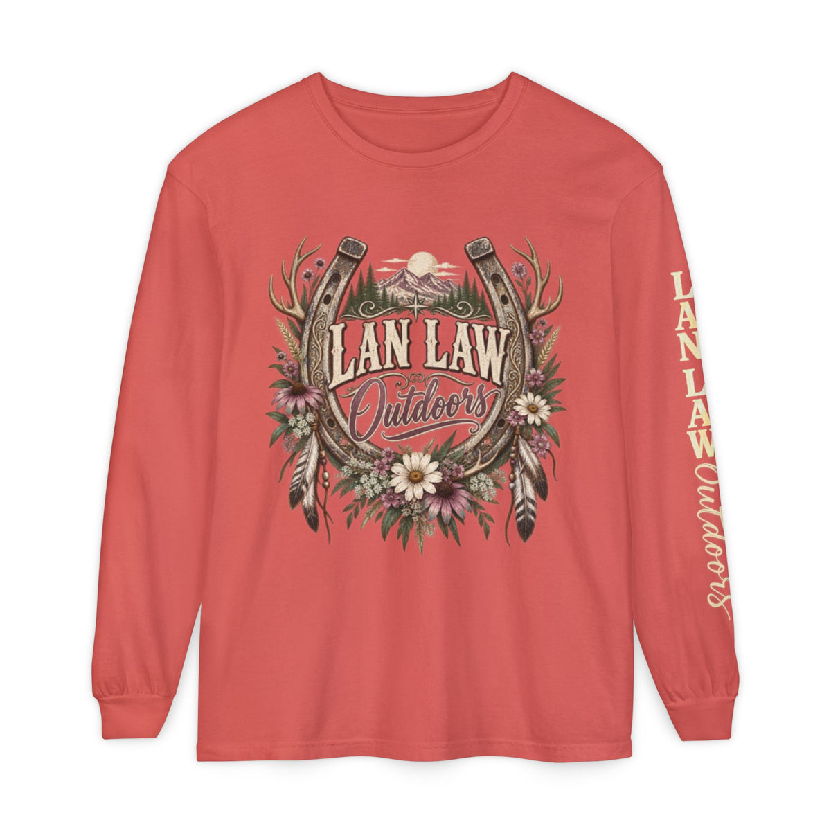 Outdoors Floral Antlers Long Sleeve Tee